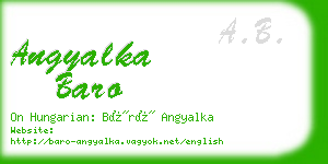 angyalka baro business card